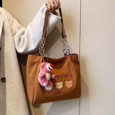 白黒クロスボディ トートハンドバッグ 布内膜調整帯