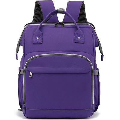 Zipper 閉ざし 紫緑色のバックパック